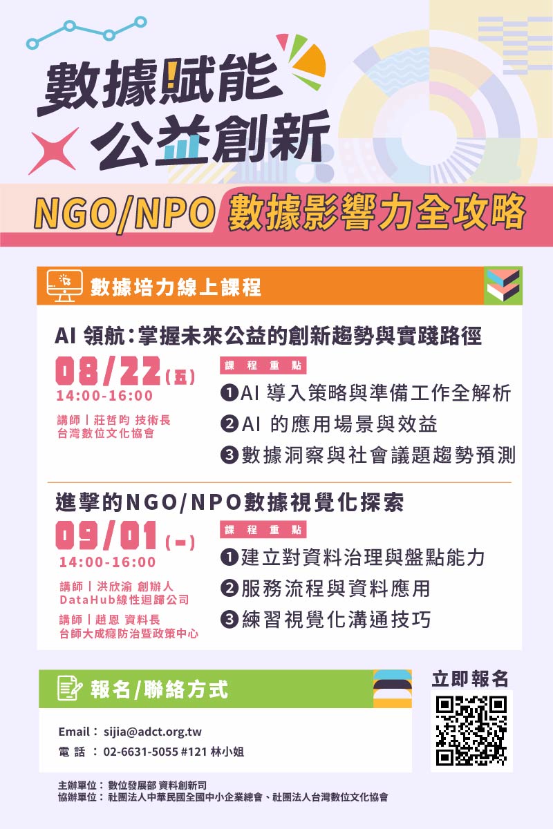 2025「數據賦能 公益創新」NGO/NPO數據培力課程及數據創新應用輔導照片