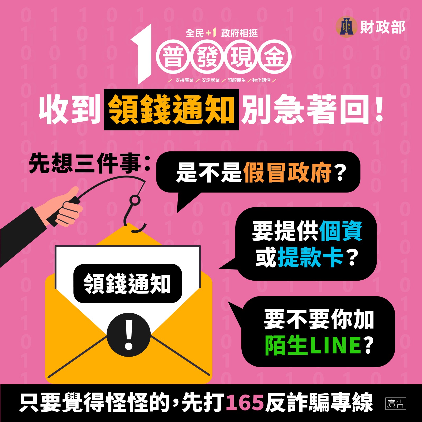 財政部「全民+1 政府相挺」普發現金發放作業照片
